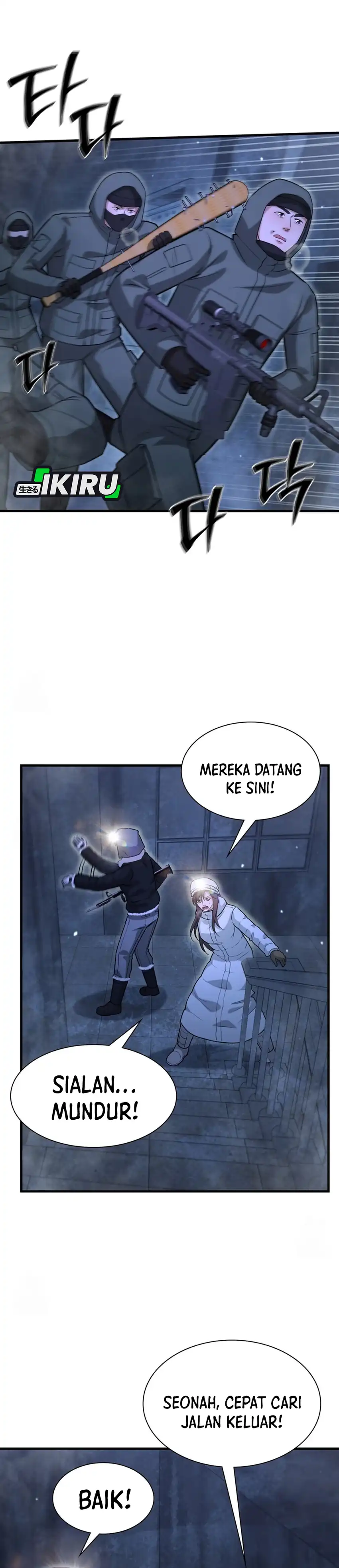 Halaman 28 dari Office Worker in the Ice Age Apocalypse Chapter 49