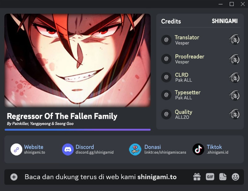 Halaman 1 dari Regressor Of The Fallen Family Chapter 103
