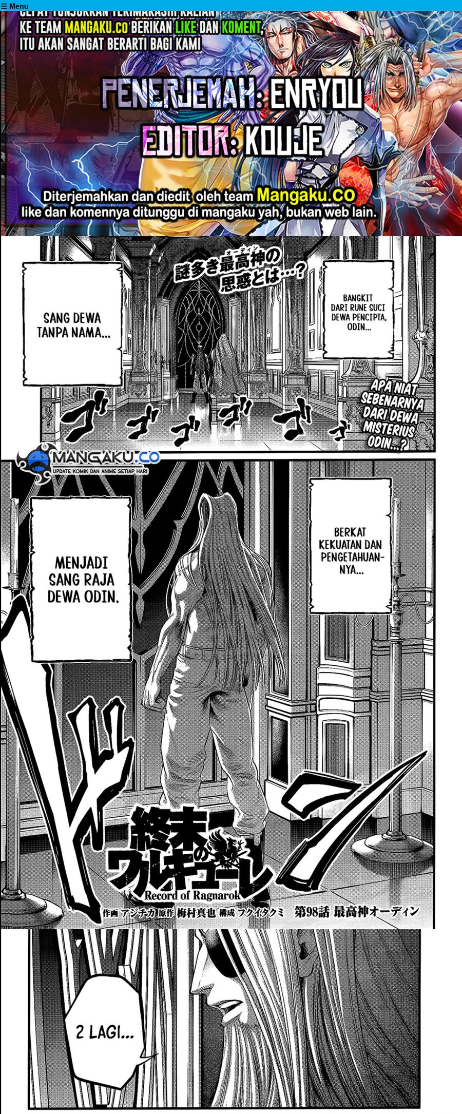 Halaman 1 dari Shuumatsu no Valkyrie Chapter 98