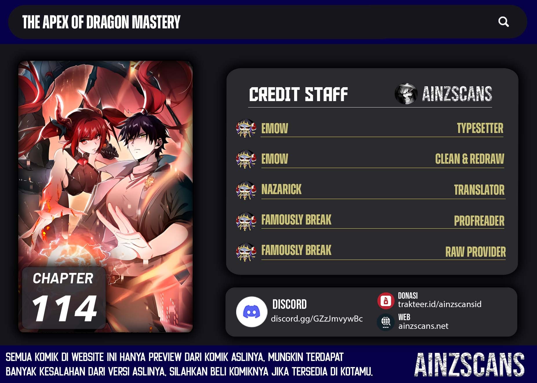 Halaman 1 dari The Apex of Dragon Mastery Chapter 114