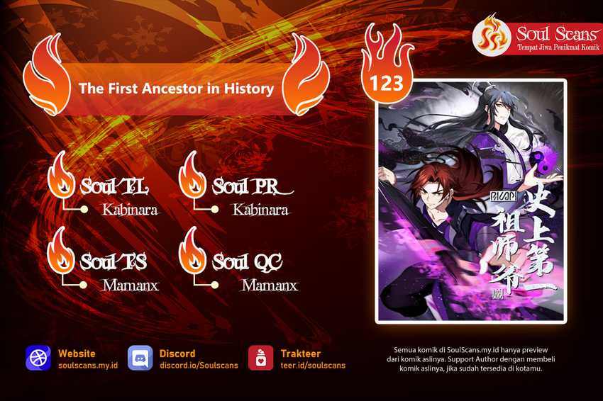 Halaman 1 dari The First Ancestor in History Chapter 123