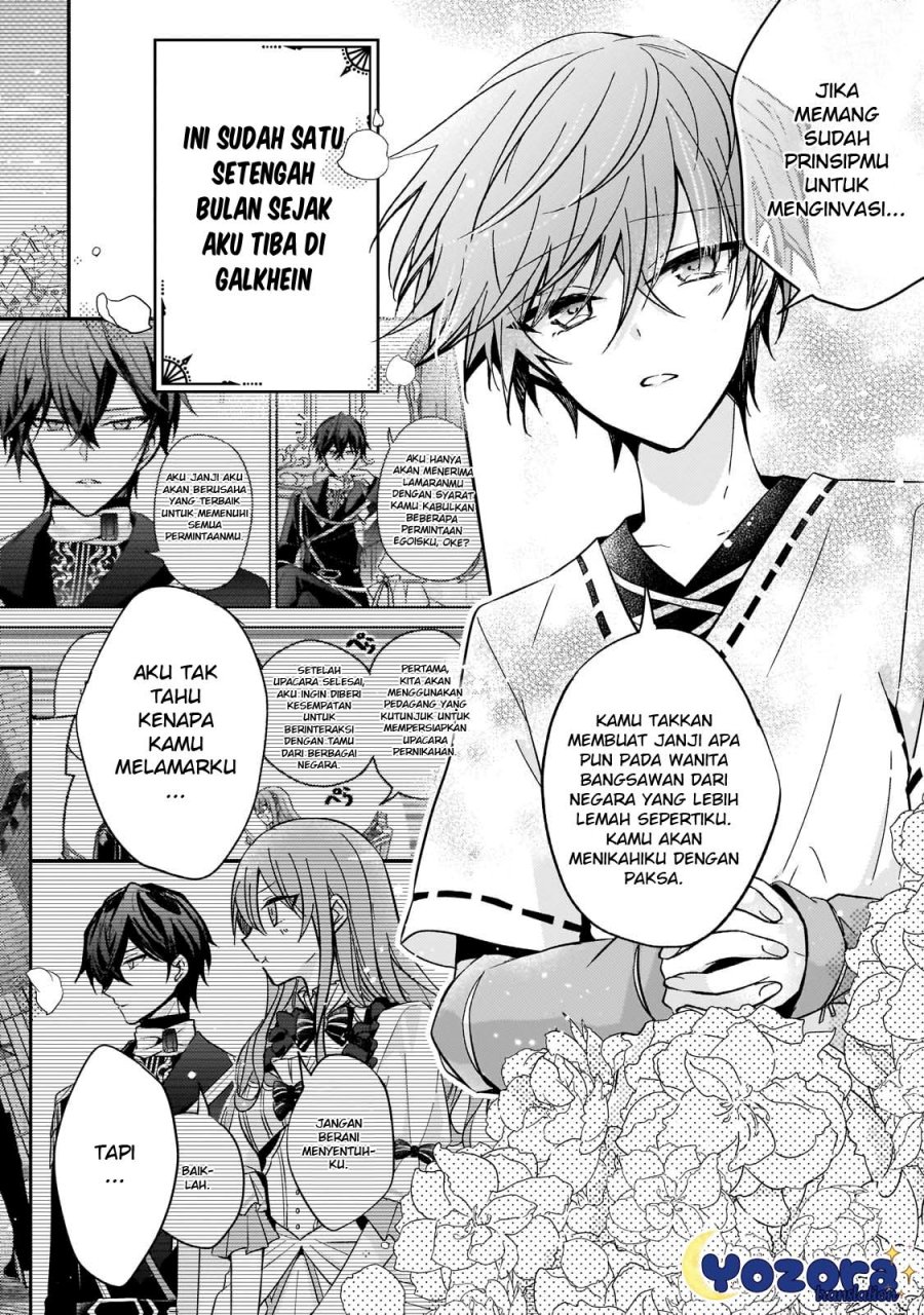 Halaman 21 dari Loop 7-kaime no Akuyaku Reijou wa, Moto Tekikoku de Jiyuu Kimama na Hanayome Seikatsu o Mankitsu Suru Chapter 24
