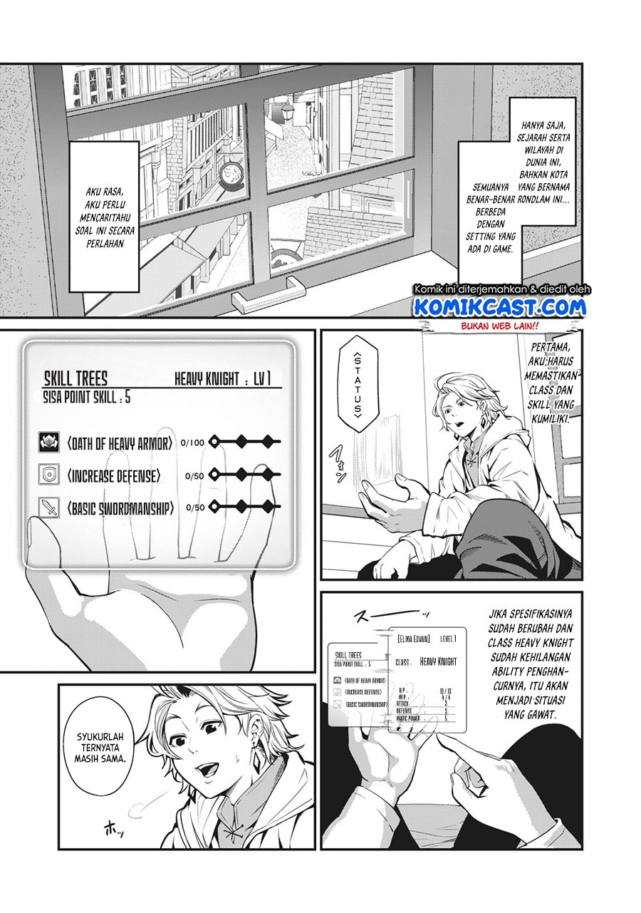 Halaman 4 dari Tsuihou Sareta Tenshou Juu Kishi wa Game Chishiki de Musou Suru Chapter 1.2