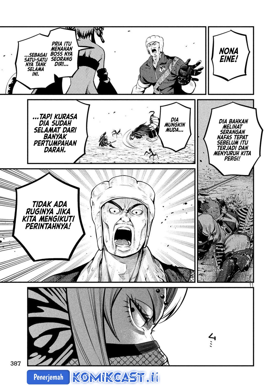 Halaman 12 dari Tsuihou Sareta Tenshou Juu Kishi wa Game Chishiki de Musou Suru Chapter 123