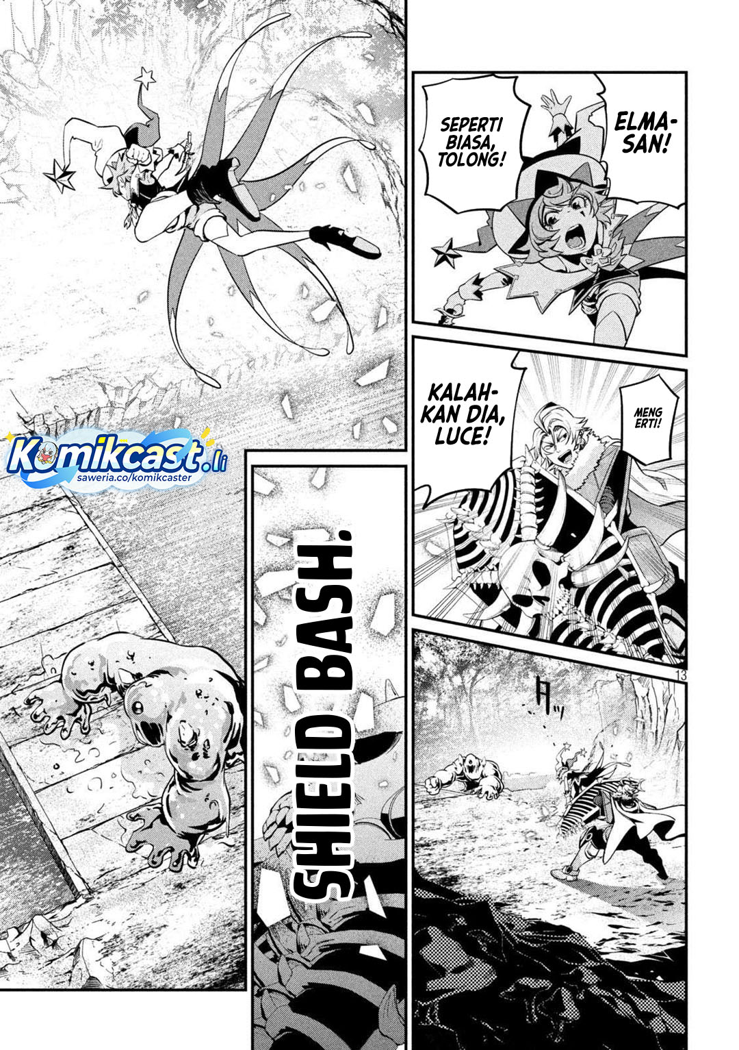 Halaman 14 dari Tsuihou Sareta Tenshou Juu Kishi wa Game Chishiki de Musou Suru Chapter 134