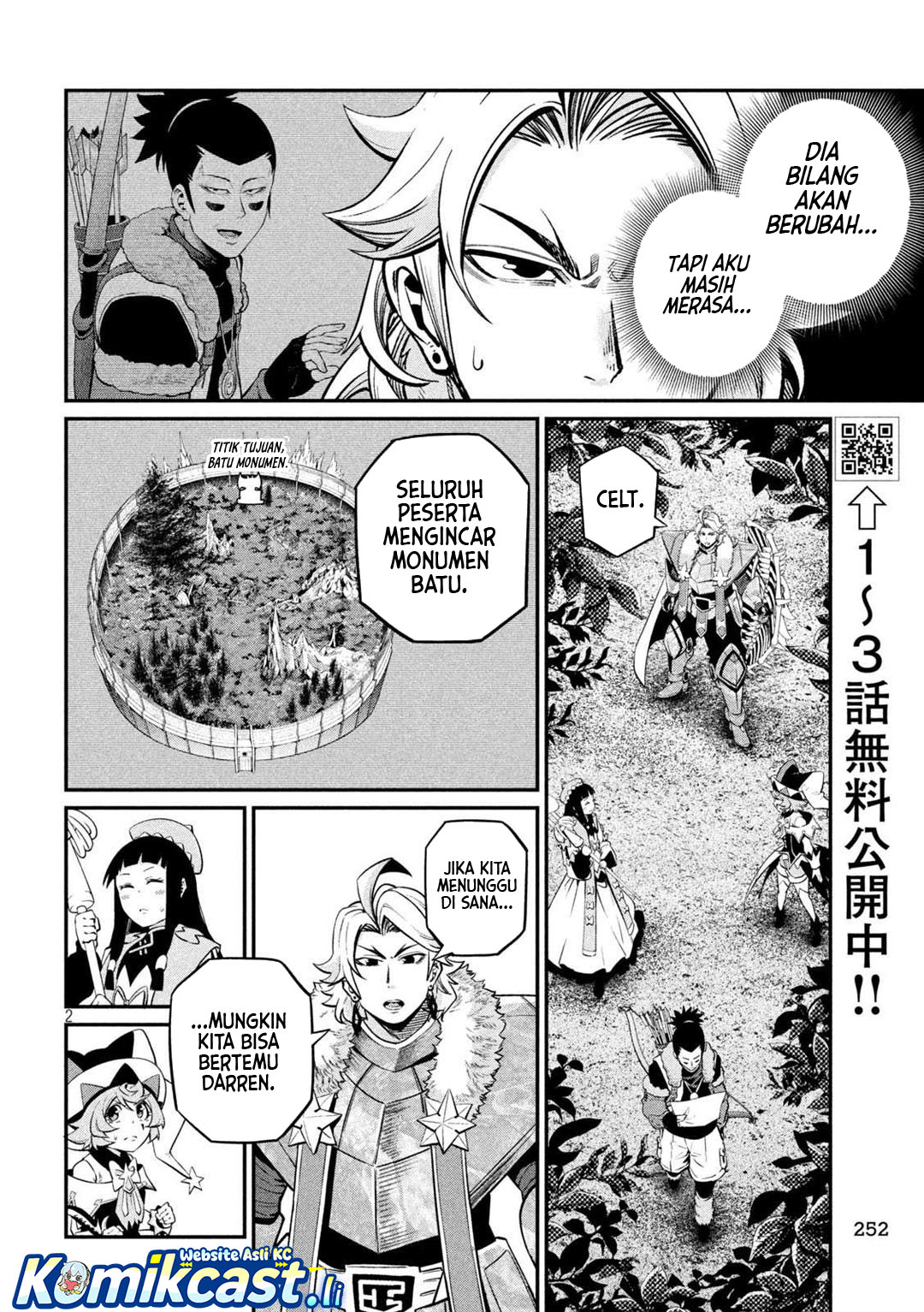 Halaman 3 dari Tsuihou Sareta Tenshou Juu Kishi wa Game Chishiki de Musou Suru Chapter 134