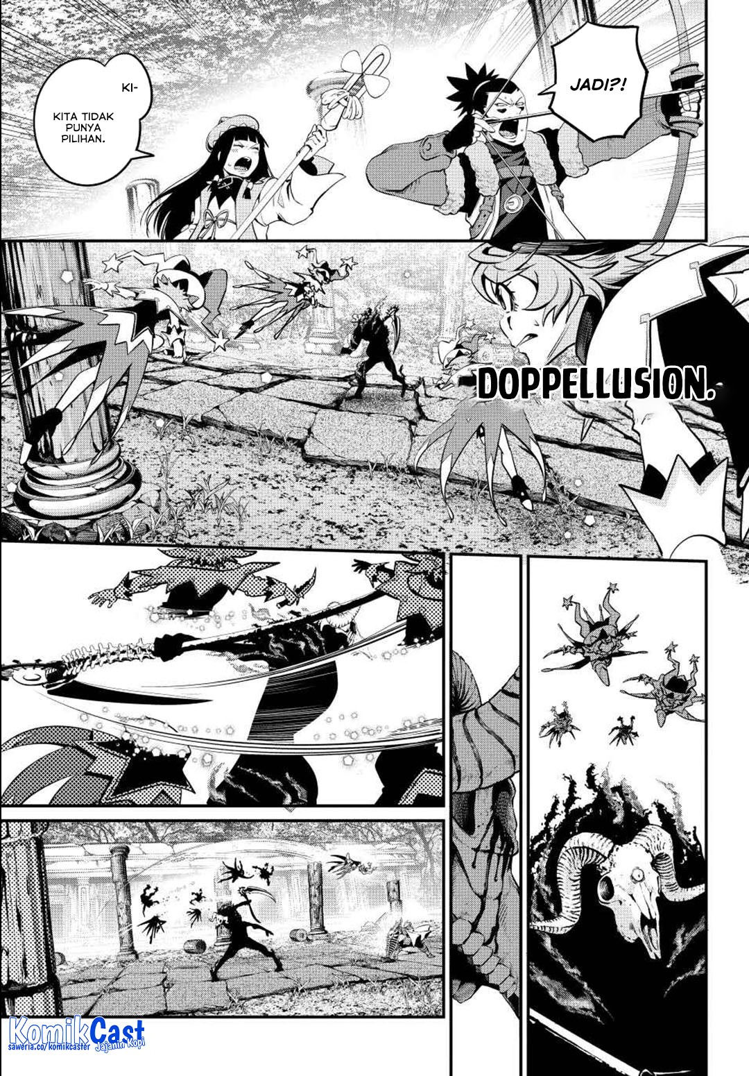 Halaman 8 dari Tsuihou Sareta Tenshou Juu Kishi wa Game Chishiki de Musou Suru Chapter 136