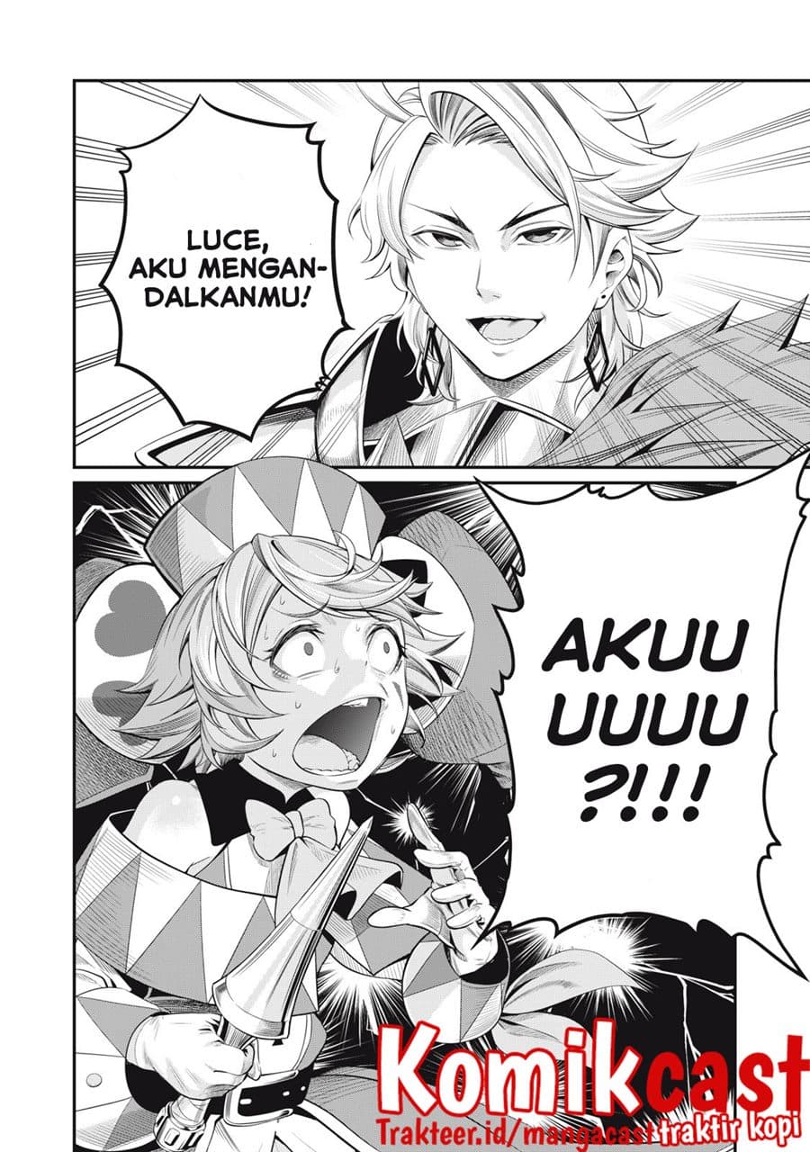 Halaman 9 dari Tsuihou Sareta Tenshou Juu Kishi wa Game Chishiki de Musou Suru Chapter 14