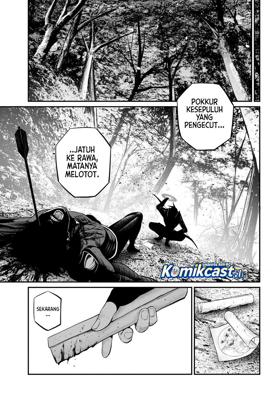 Halaman 18 dari Tsuihou Sareta Tenshou Juu Kishi wa Game Chishiki de Musou Suru Chapter 141