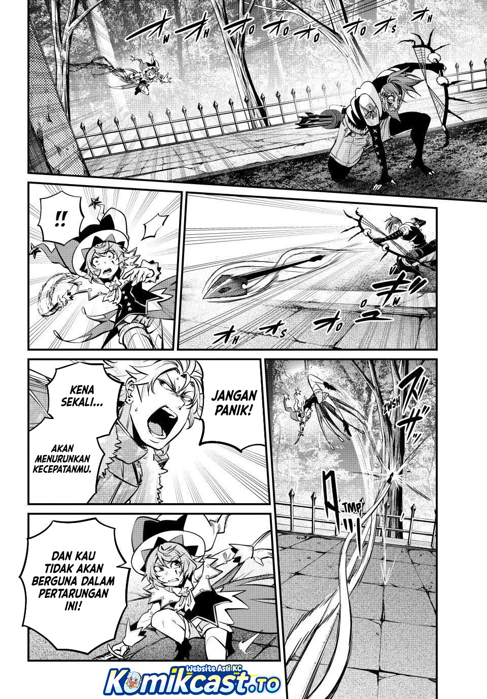 Halaman 11 dari Tsuihou Sareta Tenshou Juu Kishi wa Game Chishiki de Musou Suru Chapter 144