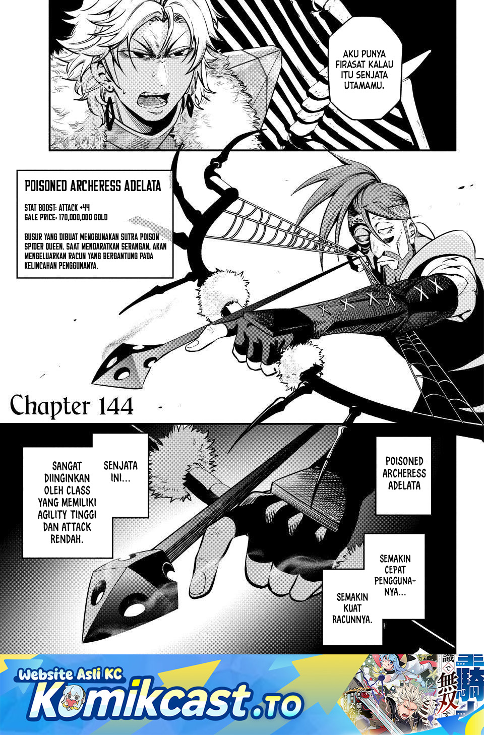 Halaman 2 dari Tsuihou Sareta Tenshou Juu Kishi wa Game Chishiki de Musou Suru Chapter 144