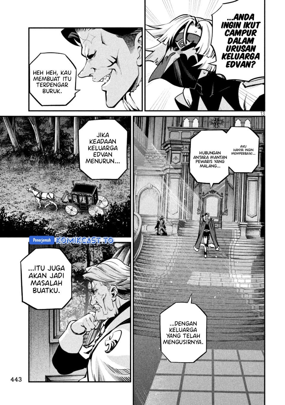 Halaman 14 dari Tsuihou Sareta Tenshou Juu Kishi wa Game Chishiki de Musou Suru Chapter 153