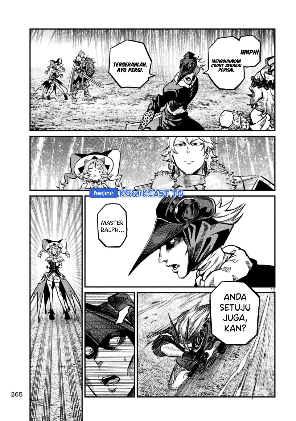 Halaman 14 dari Tsuihou Sareta Tenshou Juu Kishi wa Game Chishiki de Musou Suru Chapter 156