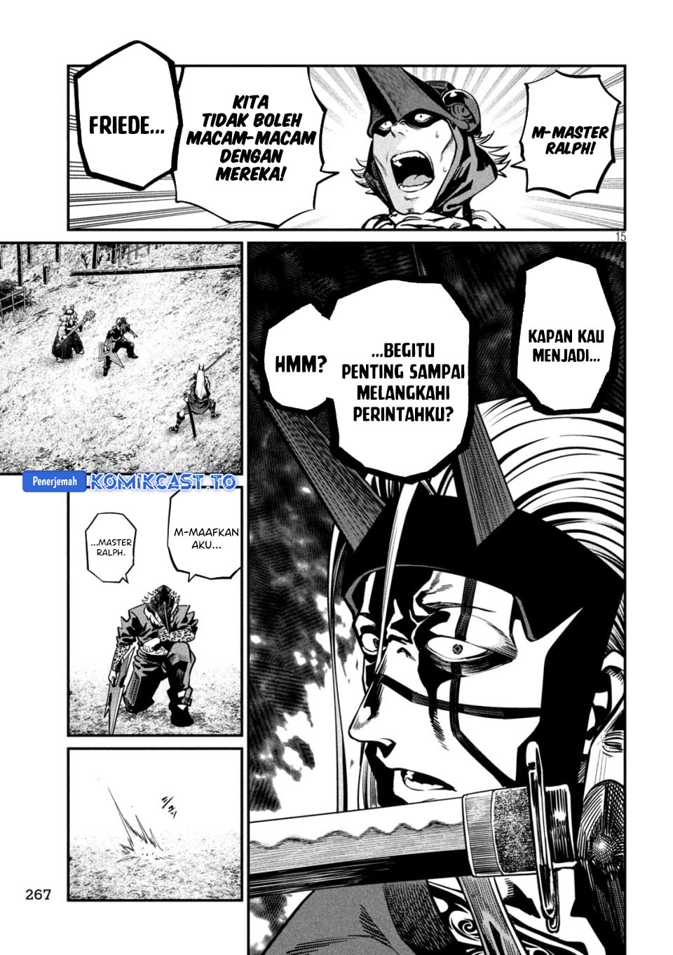 Halaman 16 dari Tsuihou Sareta Tenshou Juu Kishi wa Game Chishiki de Musou Suru Chapter 156