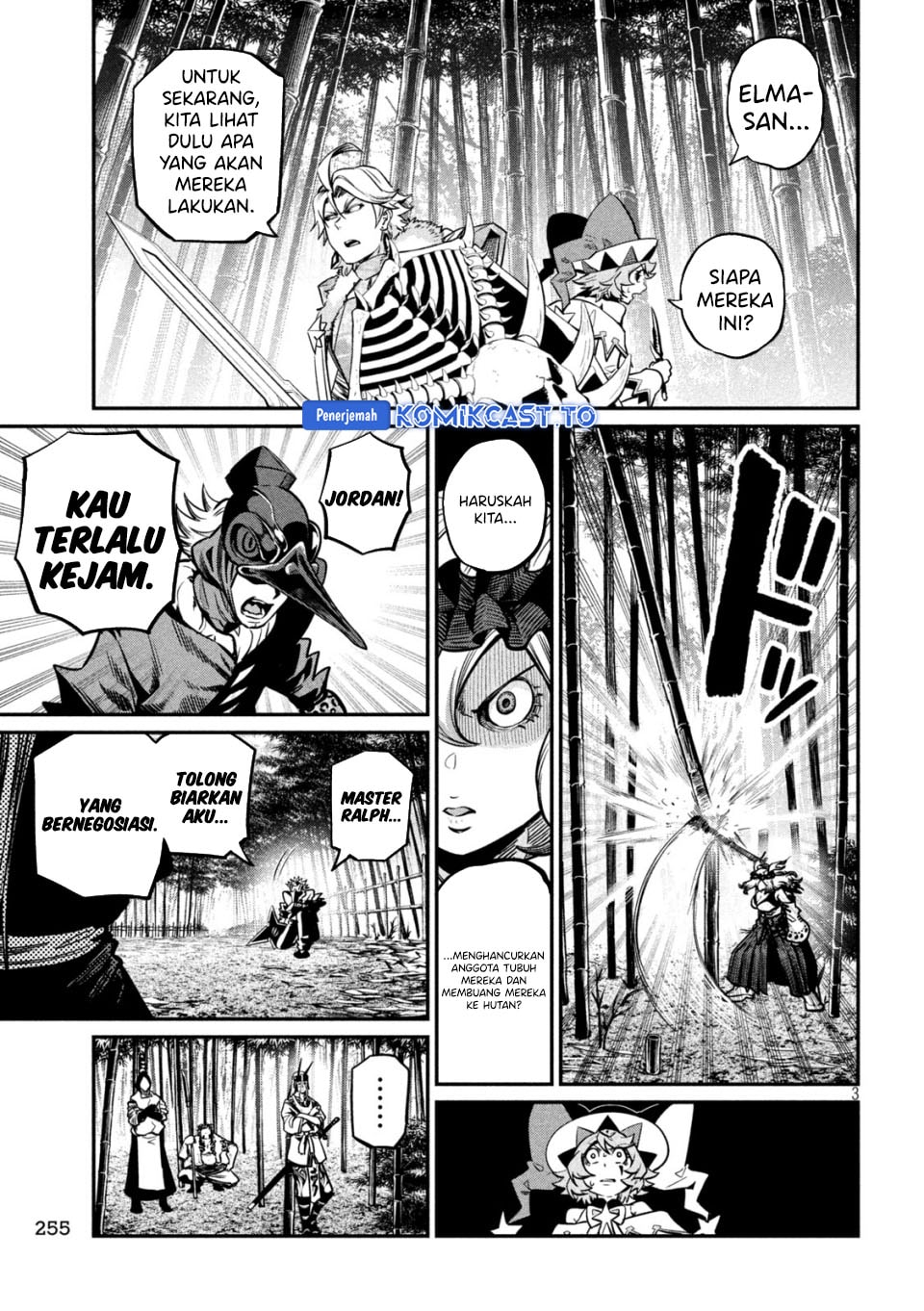Halaman 4 dari Tsuihou Sareta Tenshou Juu Kishi wa Game Chishiki de Musou Suru Chapter 156