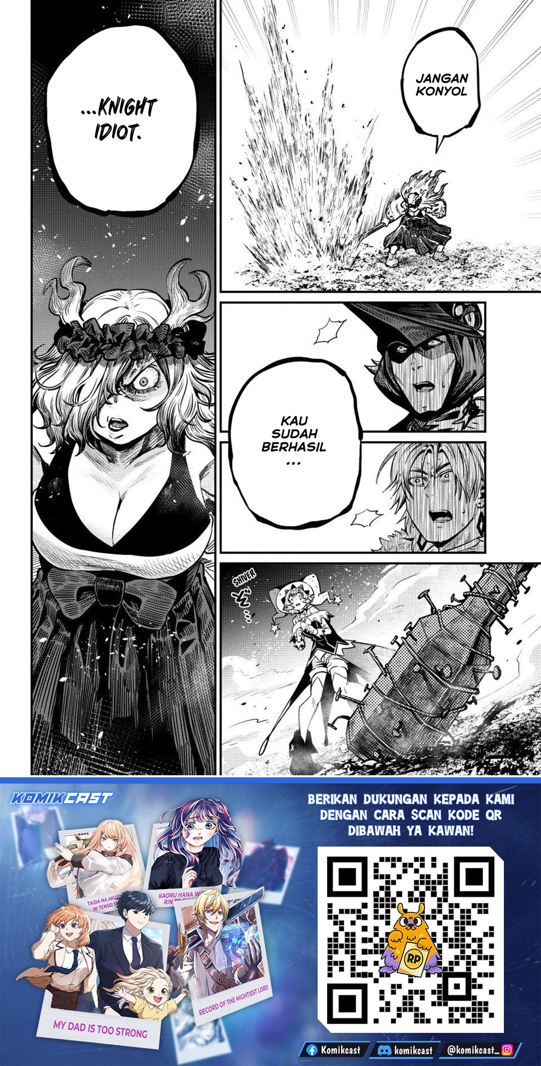 Halaman 17 dari Tsuihou Sareta Tenshou Juu Kishi wa Game Chishiki de Musou Suru Chapter 158