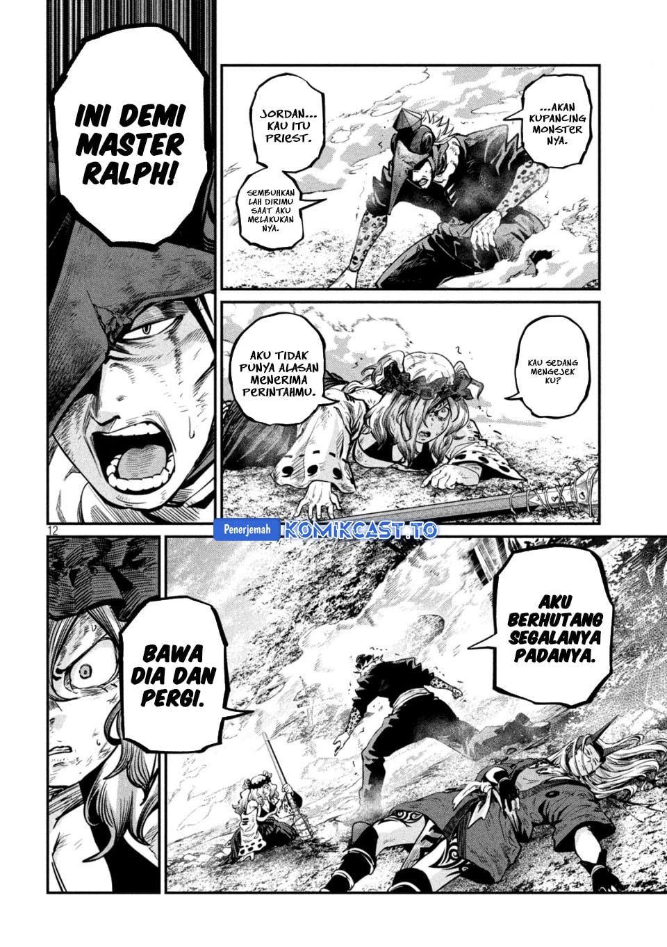 Halaman 12 dari Tsuihou Sareta Tenshou Juu Kishi wa Game Chishiki de Musou Suru Chapter 160