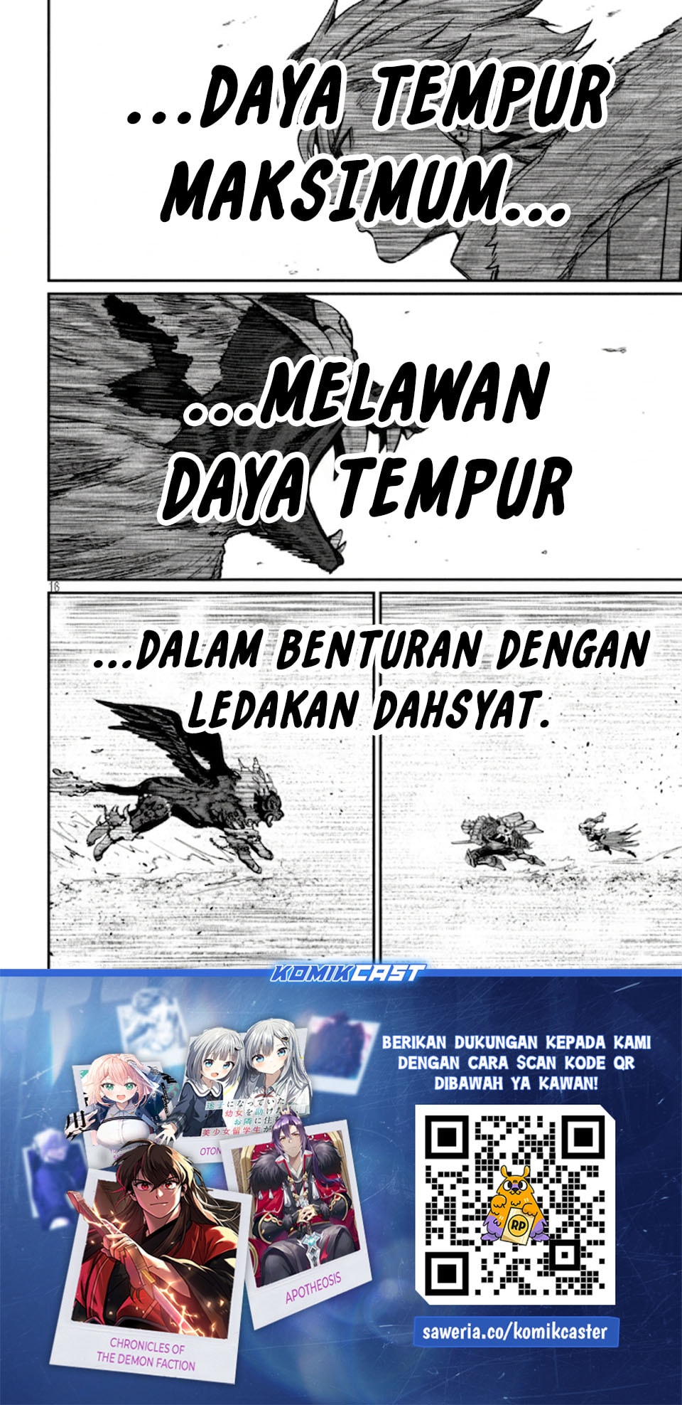 Halaman 16 dari Tsuihou Sareta Tenshou Juu Kishi wa Game Chishiki de Musou Suru Chapter 160
