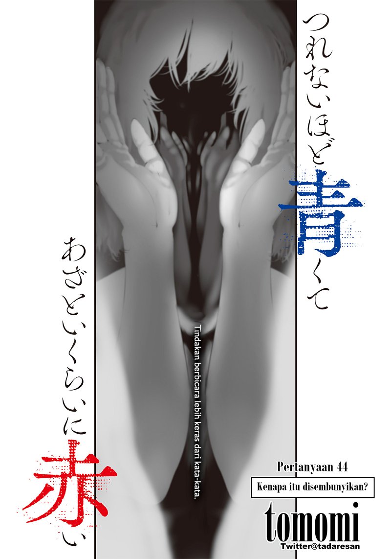 Halaman 3 dari Tsurenai Hodo Aokute Azatoi Kurai ni Akai Chapter 44
