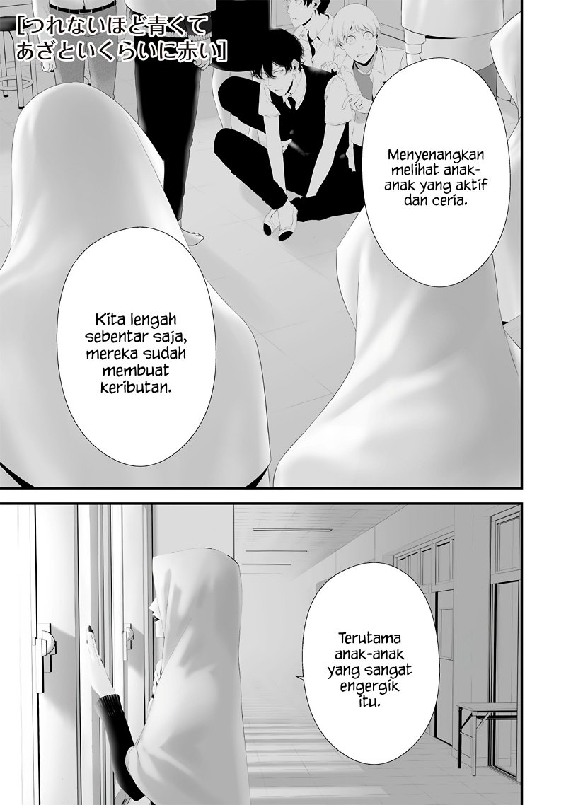 Halaman 1 dari Tsurenai Hodo Aokute Azatoi Kurai ni Akai Chapter 45