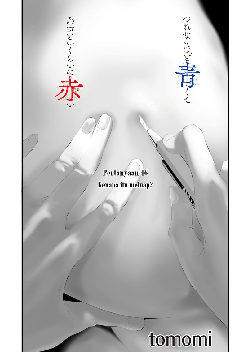 Halaman 3 dari Tsurenai Hodo Aokute Azatoi Kurai ni Akai Chapter 46