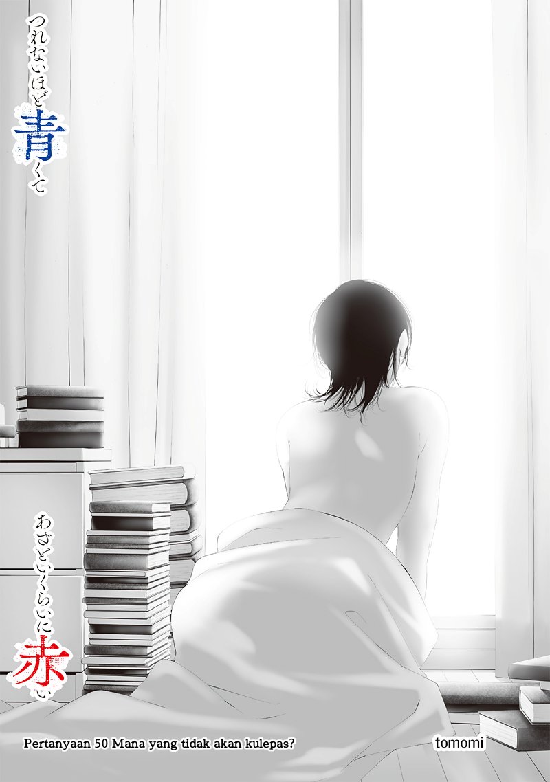 Halaman 3 dari Tsurenai Hodo Aokute Azatoi Kurai ni Akai Chapter 50