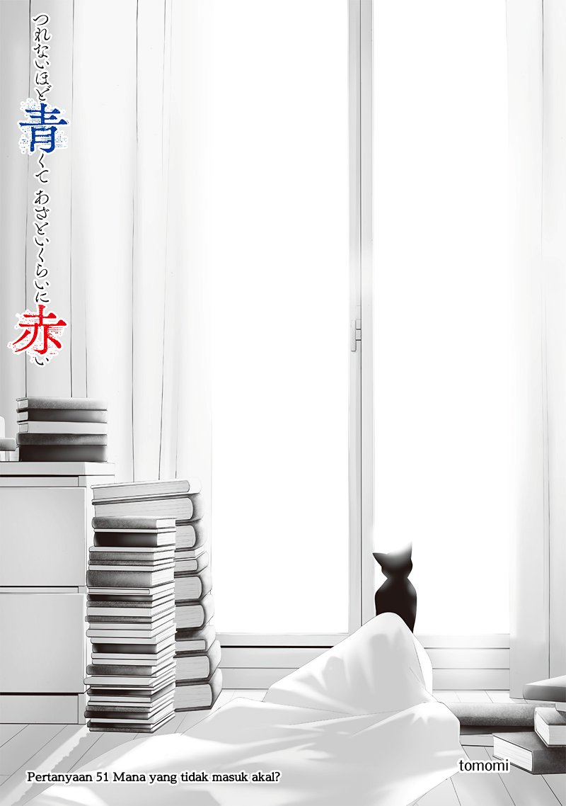 Halaman 3 dari Tsurenai Hodo Aokute Azatoi Kurai ni Akai Chapter 51