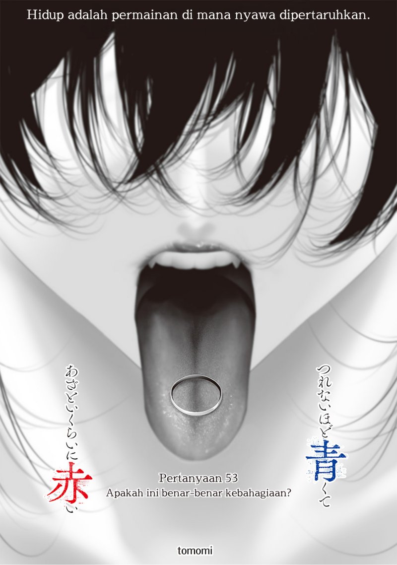 Halaman 3 dari Tsurenai Hodo Aokute Azatoi Kurai ni Akai Chapter 53
