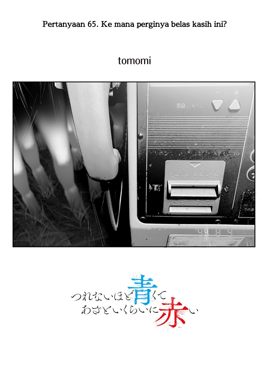 Halaman 2 dari Tsurenai Hodo Aokute Azatoi Kurai ni Akai Chapter 65