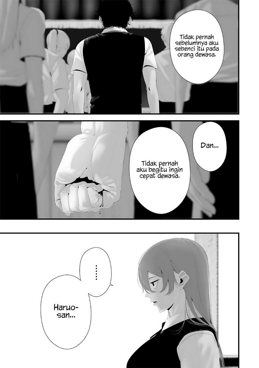 Halaman 15 dari Tsurenai Hodo Aokute Azatoi Kurai ni Akai Chapter 74.1