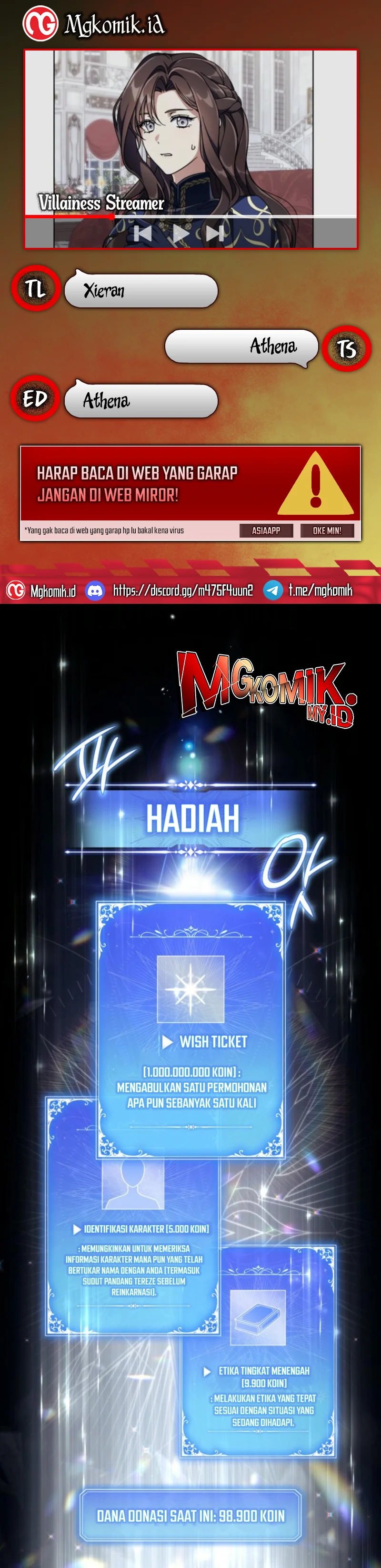 Halaman 1 dari Villainess Streamer Chapter 10