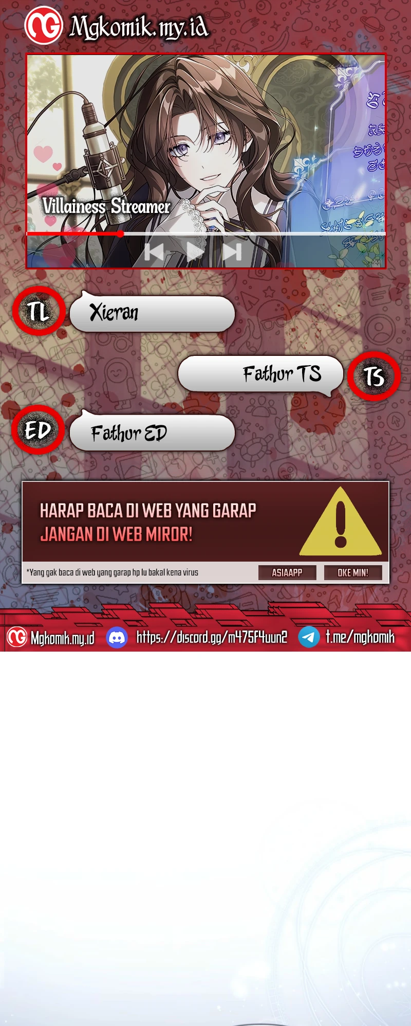 Halaman 1 dari Villainess Streamer Chapter 26
