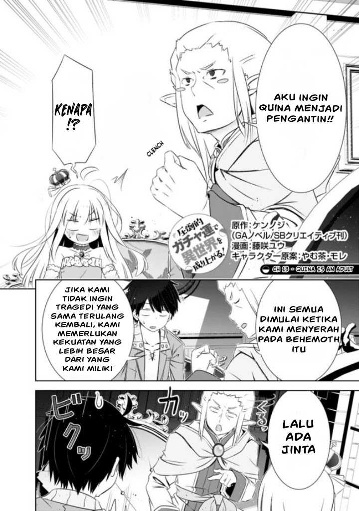 Halaman 3 dari Attouteki Gacha Un de Isekai o Nariagaru! Chapter 13