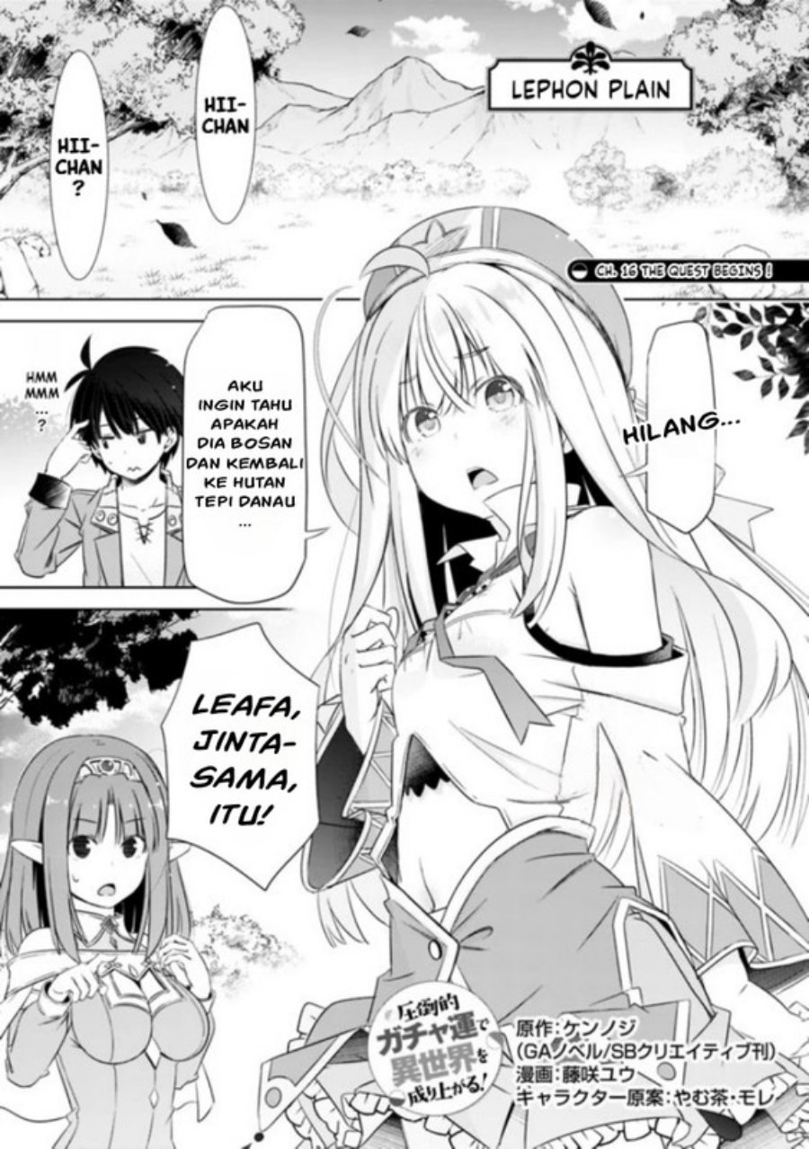 Halaman 2 dari Attouteki Gacha Un de Isekai o Nariagaru! Chapter 16