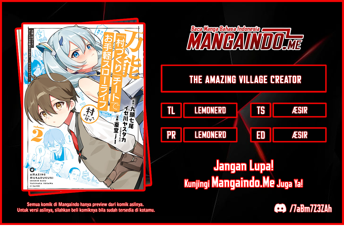 Halaman 1 dari Bannou "Murazukuri" Cheat de Otegaru Slow Life: Mura desuga Nani ka? Chapter 1.2