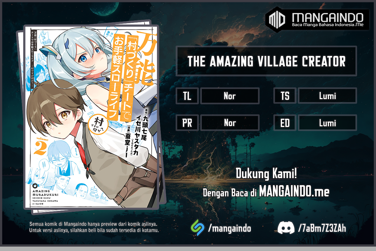 Halaman 1 dari Bannou "Murazukuri" Cheat de Otegaru Slow Life: Mura desuga Nani ka? Chapter 11