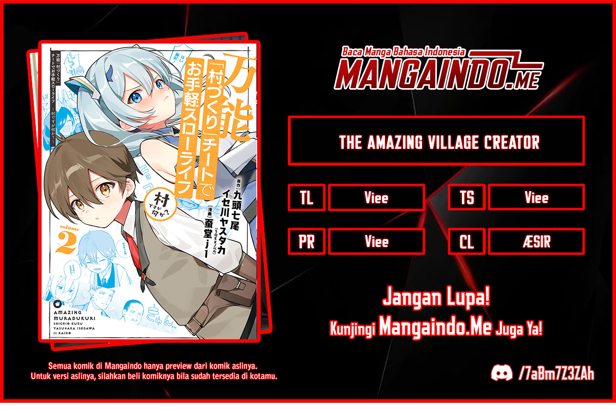 Halaman 1 dari Bannou "Murazukuri" Cheat de Otegaru Slow Life: Mura desuga Nani ka? Chapter 2.1