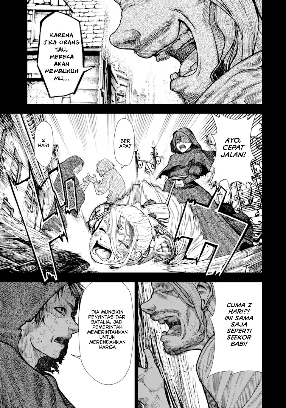 Halaman 4 dari Blood-crawling Princess of a ruined Country Chapter 1.3