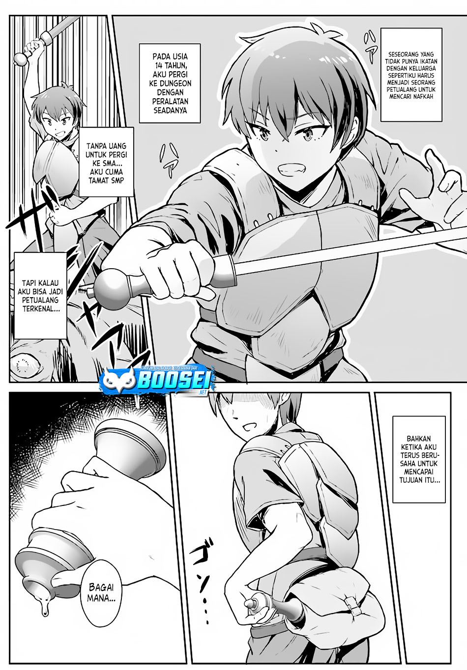 Halaman 8 dari Chuusotsu Tansakusha no Nariagari Eiyuutan Chapter 1