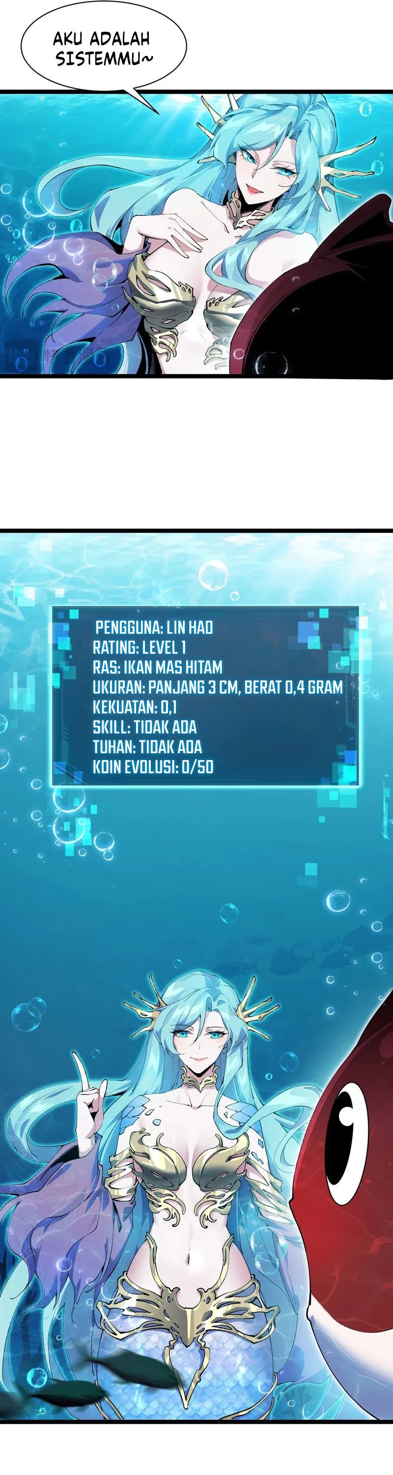 Halaman 38 dari Evolution from Carp to Divine Dragon Chapter 1