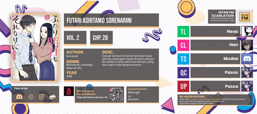 Halaman 1 dari Futari Ashitamo Sorenarini Chapter 28