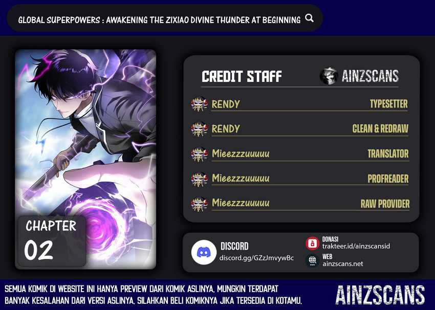Halaman 1 dari Global Superpowers: Awakening the Zixiao Divine Thunder at the beginning Chapter 2