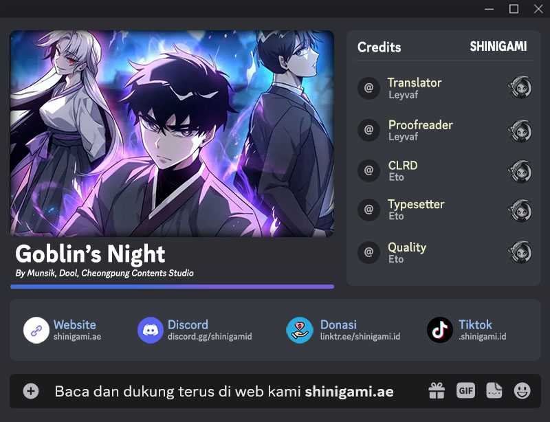 Halaman 1 dari Night of the Goblin Chapter 49