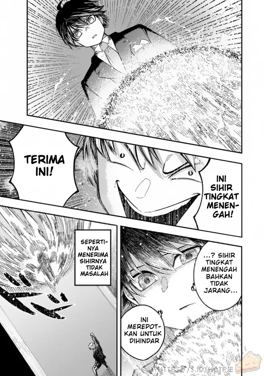 Halaman 14 dari Gomi Ika da to Tsuihou Sareta Shiyounin, Jitsu wa Zense Kenja desu: Shijou Saikyou no Kenja, Sekai Saikouhou no Gakuen ni Kayou Chapter 1