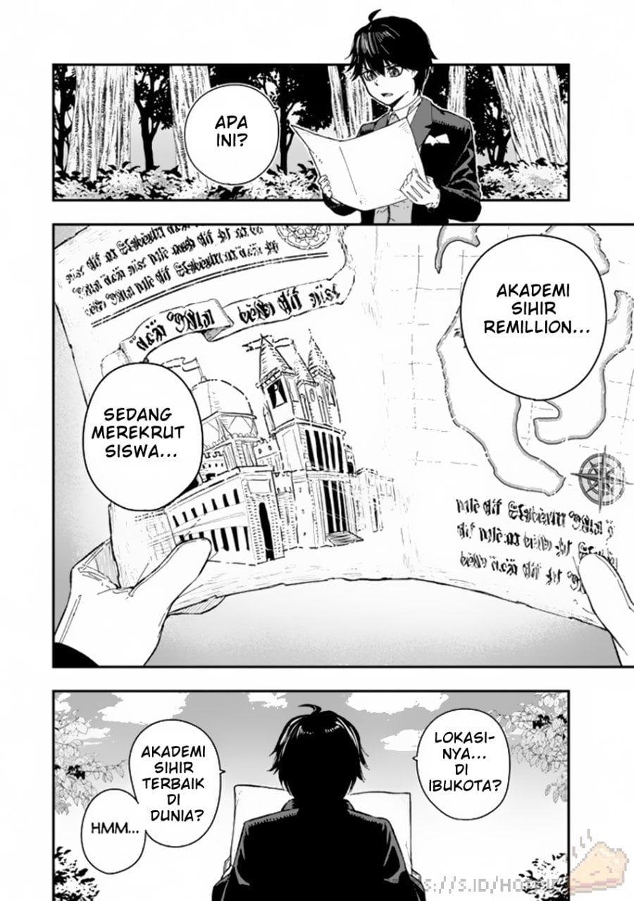Halaman 23 dari Gomi Ika da to Tsuihou Sareta Shiyounin, Jitsu wa Zense Kenja desu: Shijou Saikyou no Kenja, Sekai Saikouhou no Gakuen ni Kayou Chapter 1