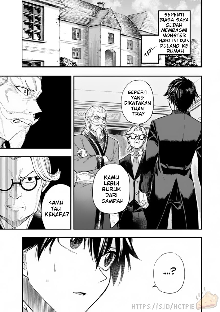 Halaman 4 dari Gomi Ika da to Tsuihou Sareta Shiyounin, Jitsu wa Zense Kenja desu: Shijou Saikyou no Kenja, Sekai Saikouhou no Gakuen ni Kayou Chapter 1