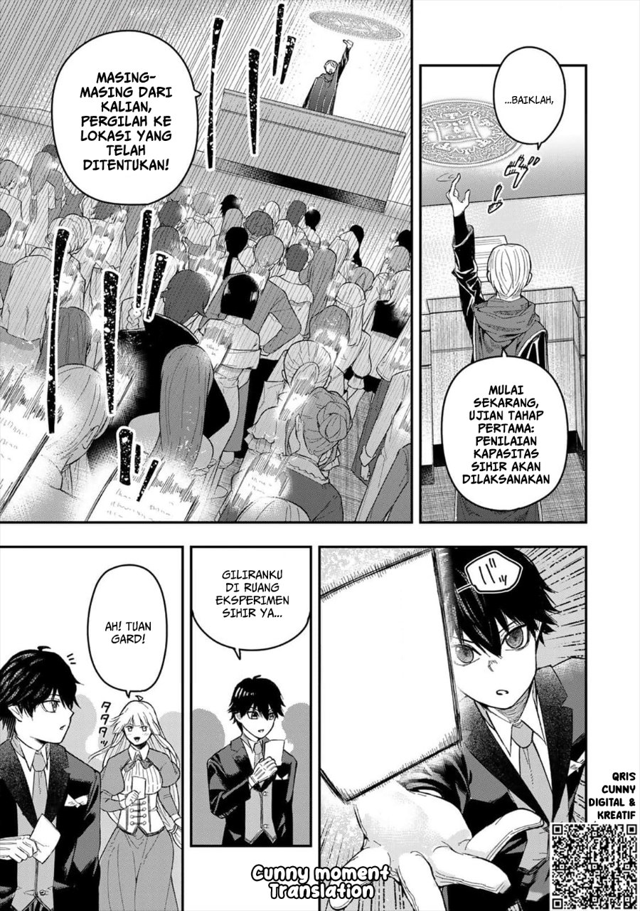 Halaman 23 dari Gomi Ika da to Tsuihou Sareta Shiyounin, Jitsu wa Zense Kenja desu: Shijou Saikyou no Kenja, Sekai Saikouhou no Gakuen ni Kayou Chapter 2