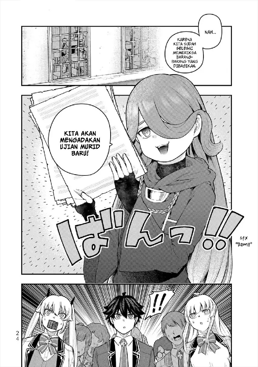 Halaman 26 dari Gomi Ika da to Tsuihou Sareta Shiyounin, Jitsu wa Zense Kenja desu: Shijou Saikyou no Kenja, Sekai Saikouhou no Gakuen ni Kayou Chapter 5