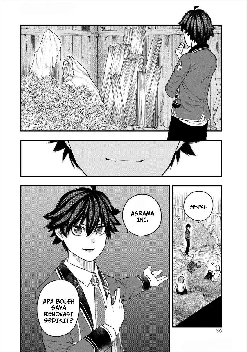 Halaman 38 dari Gomi Ika da to Tsuihou Sareta Shiyounin, Jitsu wa Zense Kenja desu: Shijou Saikyou no Kenja, Sekai Saikouhou no Gakuen ni Kayou Chapter 5