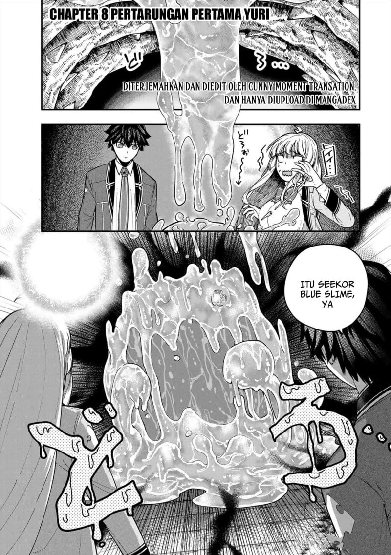 Halaman 1 dari Gomi Ika da to Tsuihou Sareta Shiyounin, Jitsu wa Zense Kenja desu: Shijou Saikyou no Kenja, Sekai Saikouhou no Gakuen ni Kayou Chapter 8